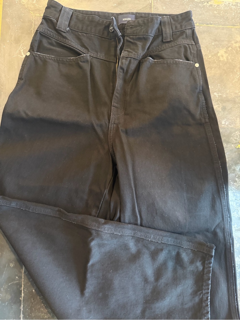 KHAITE Black high rise jeans size 27